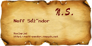 Neff Sándor névjegykártya
