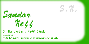 sandor neff business card