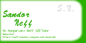 sandor neff business card